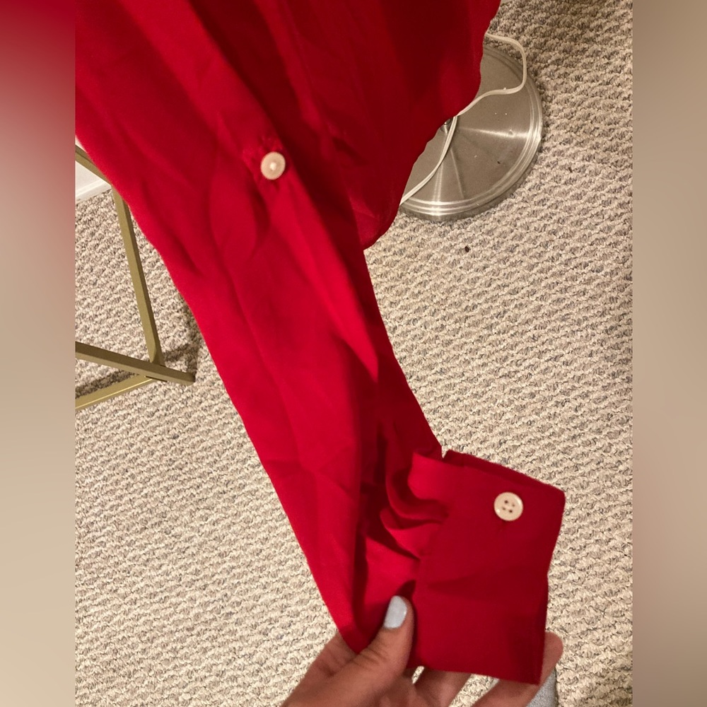 Loft Red Button Down. - image 3